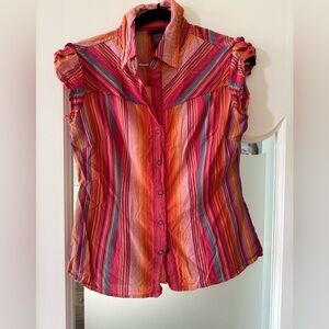 Vibrant Striped Button-Down Shirt